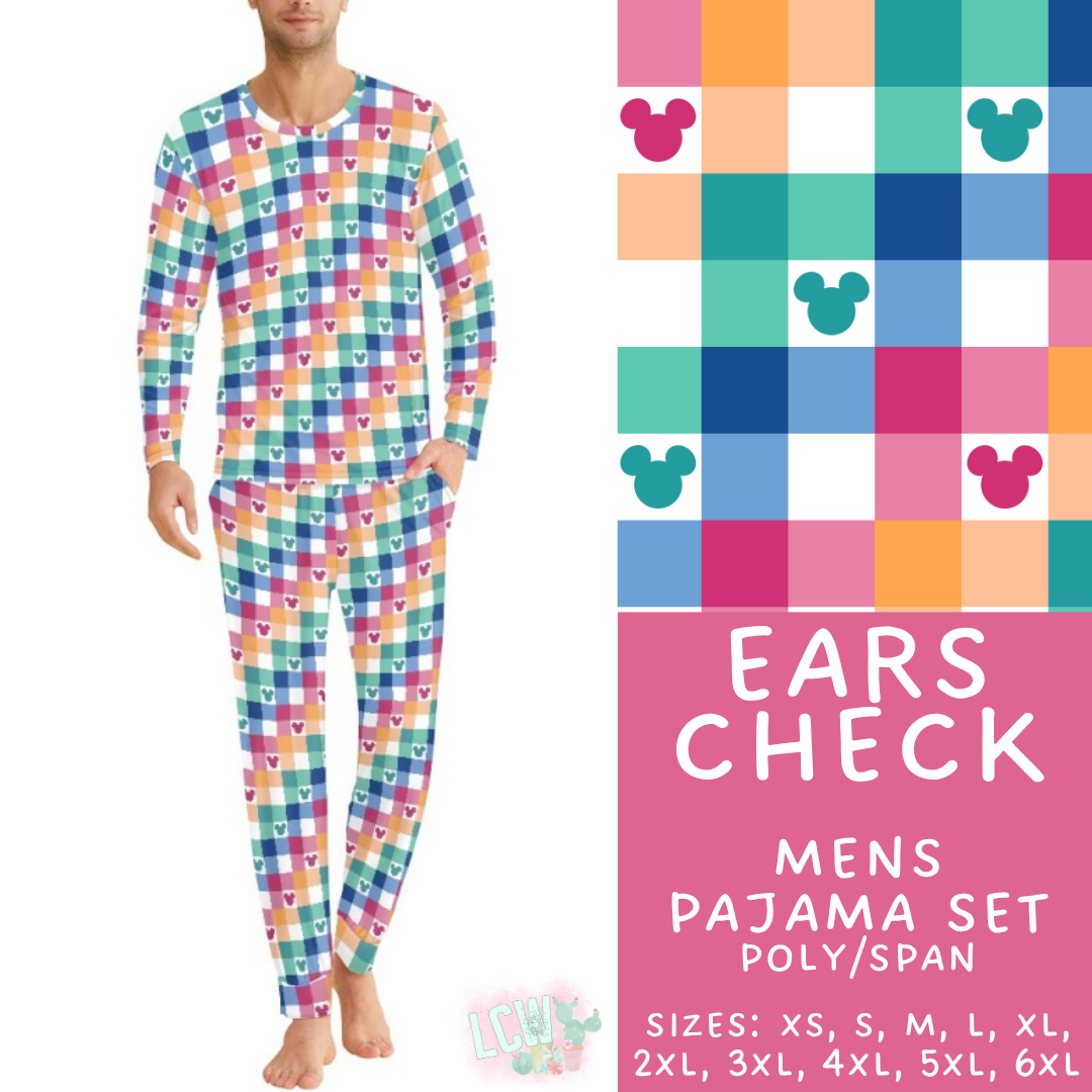 Batch #587 - Family Pajamas 2 - Closes 9/18 - ETA mid Nov - Ears Check Men's Pajama Set