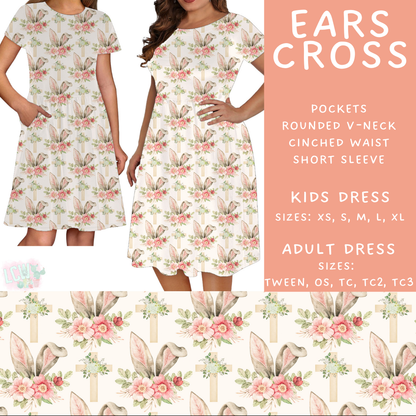 Batch #478 - Bunny Trail Collection - Closes 1/12 ETA - Early March - Ears Cross Adult & Kids Dresses
