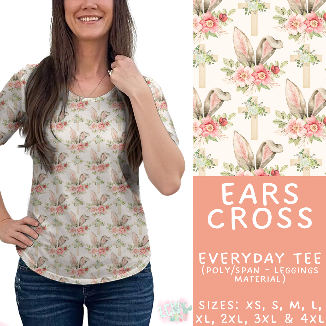Batch #478 - Bunny Trail Collection - Closes 1/12 ETA - Early March - Ears Cross Everyday Tee