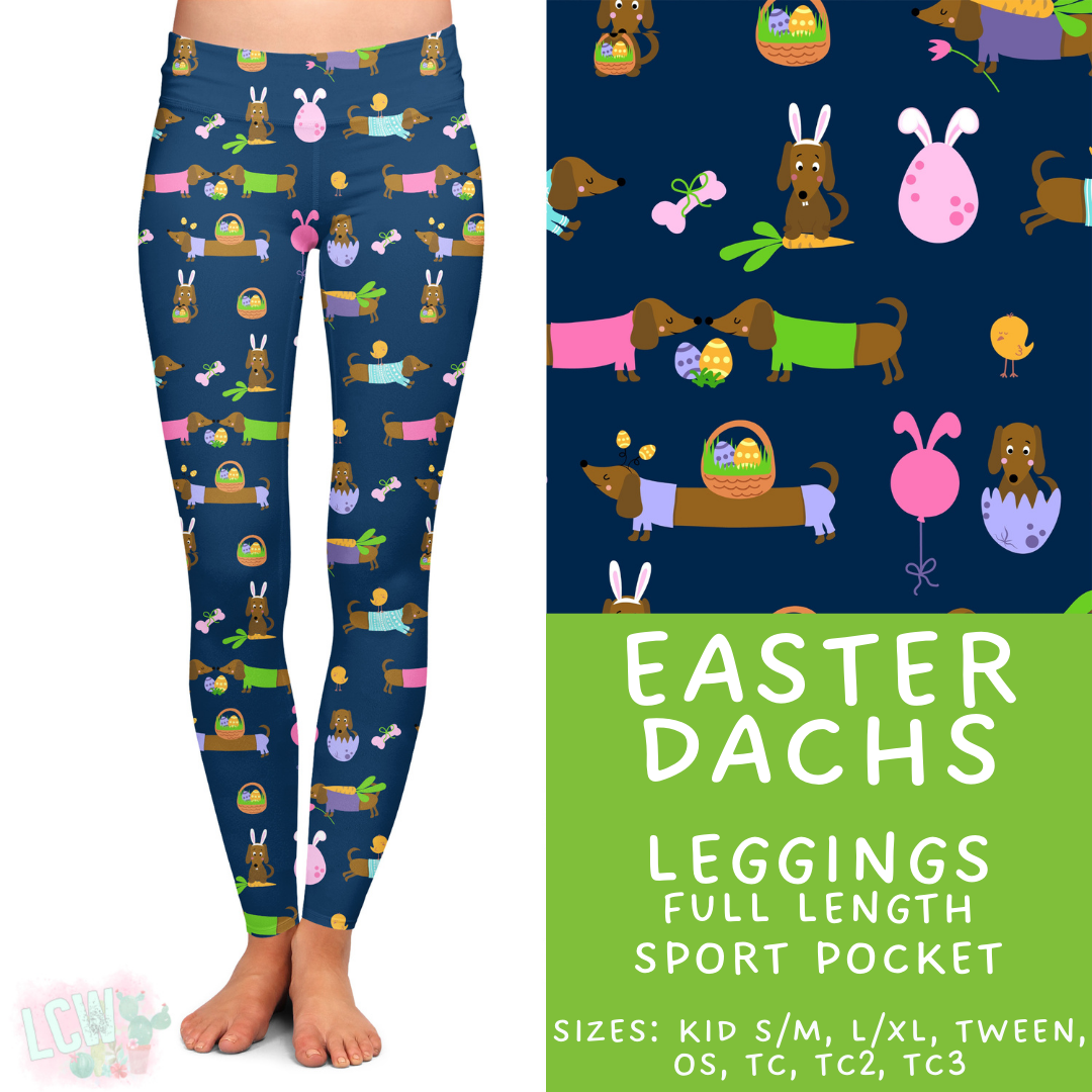Batch #478 - Bunny Trail Collection - Closes 1/12 ETA - Early March - Easter Dachs Full Length Leggings