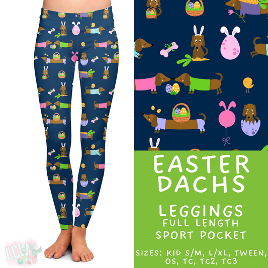 Batch #478 - Bunny Trail Collection - Closes 1/12 ETA - Early March - Easter Dachs Full Length Leggings