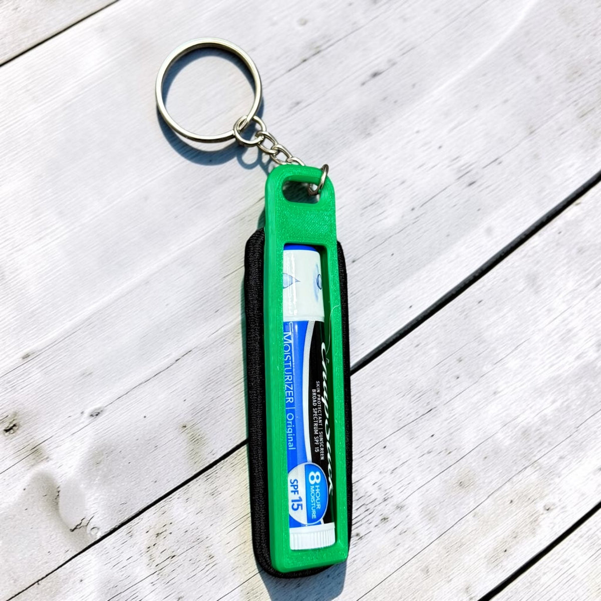 Hair Tie and Chapstick Holder Keychain- 3D print