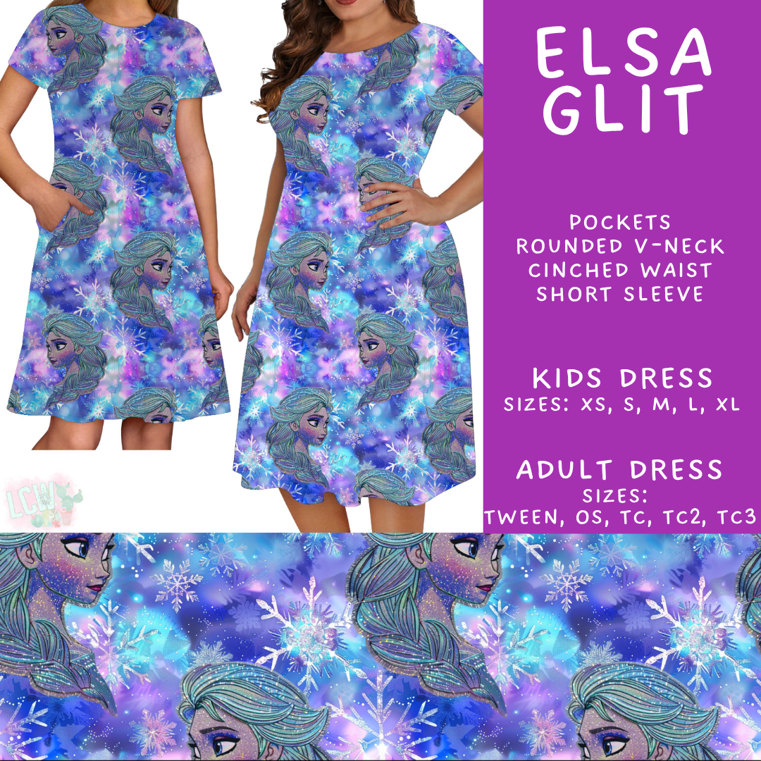 Batch #557 - Princess Glitter - Closes 7/17 - ETA mid Sept - Elsa Glit Adult & Kids Dresses