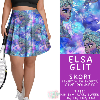 Batch #557 - Princess Glitter - Closes 7/17 - ETA mid Sept - Elsa Glit Skort