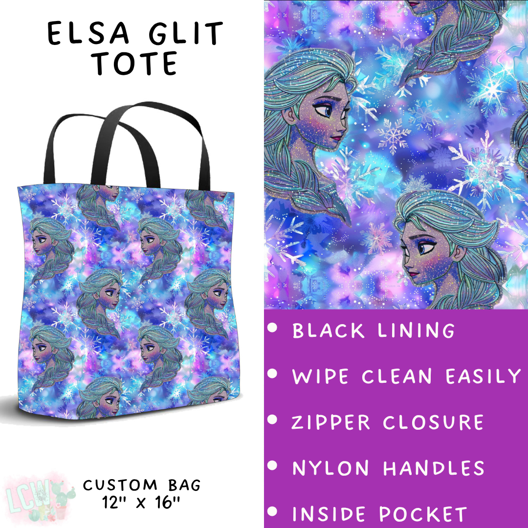Batch #557 - Princess Glitter - Closes 7/17 - ETA mid Sept - Elsa Glit Tote