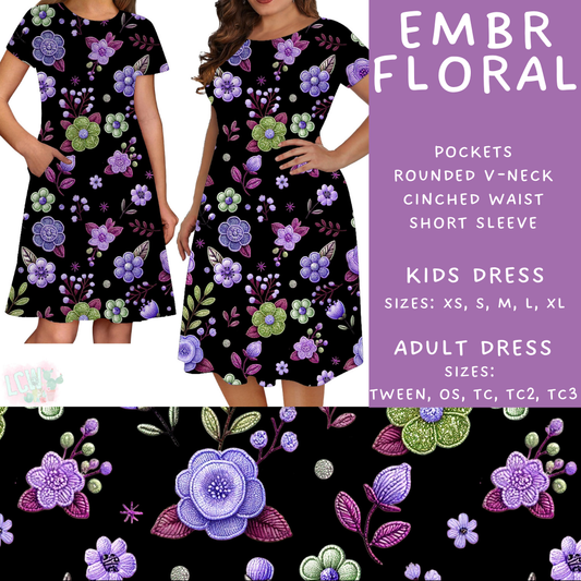 Batch #468 - Fun Run 18 - Closes 12/26 - ETA late Feb - Embr Floral Adult & Kids Dresses