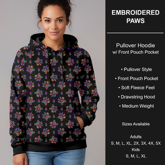 B266 - Preorder Embroidered Paws Pullover Hoodie (Closes 12/17. ETA late Feb.)