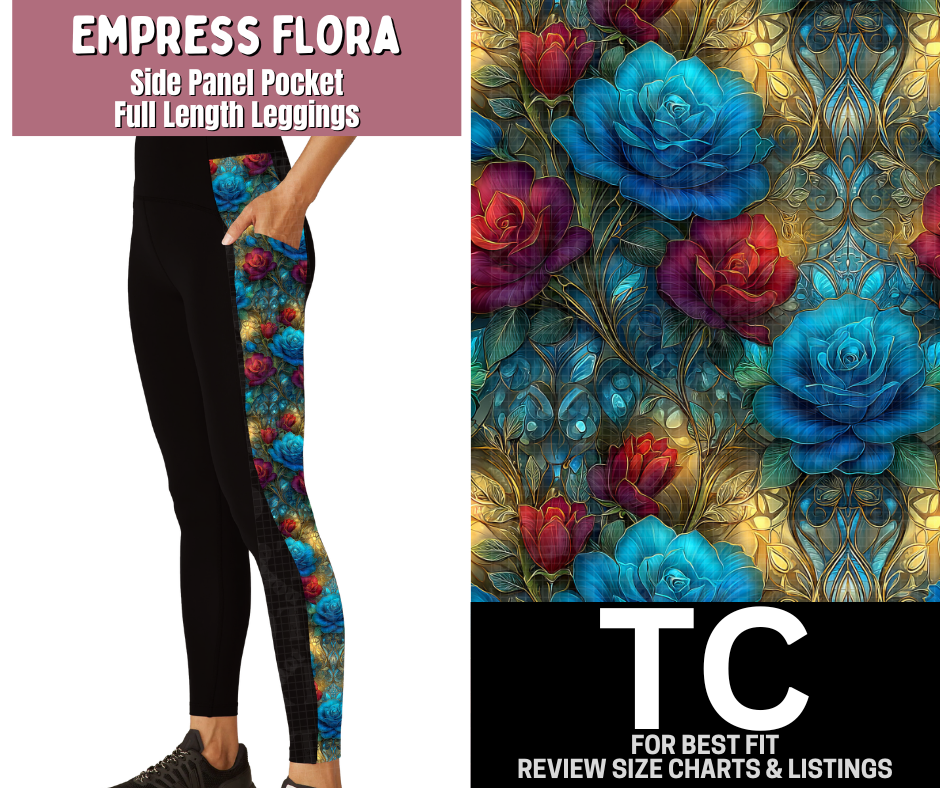 Empress Flora Side Panel Pocket Full Length Leggings