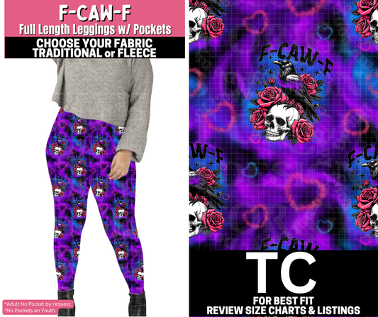F-Caw-F Leggings Choose Fleece or Traditional