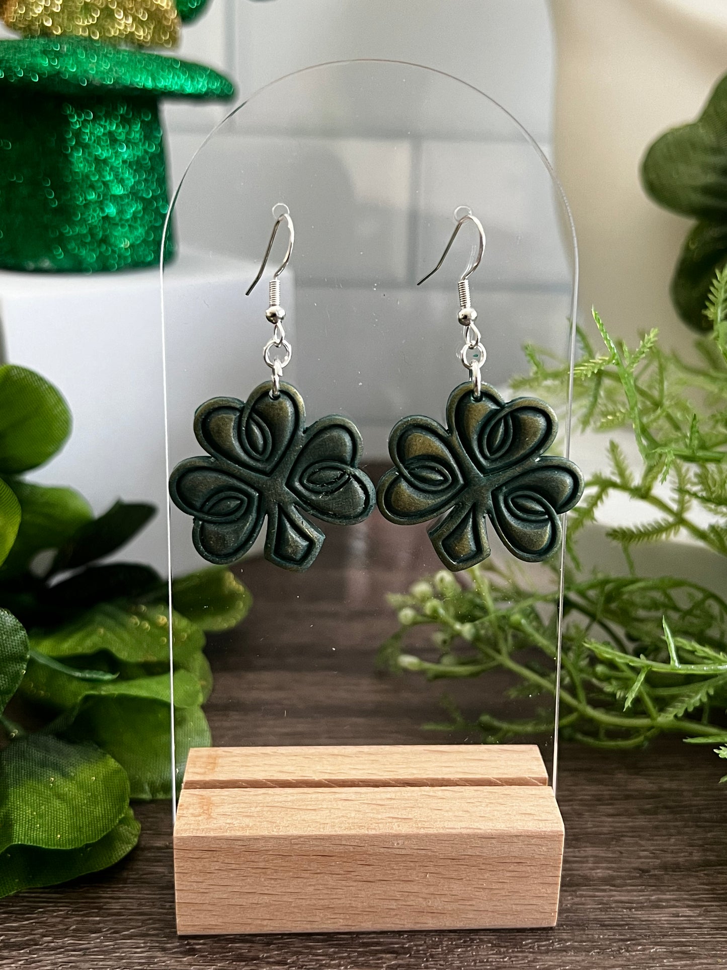 Clover Knot Dangle- St. Patrick's-  Hook Earring