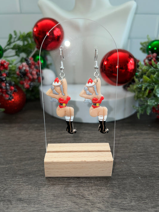 Santa Pin-Up - Merry Collection- Hook Earring