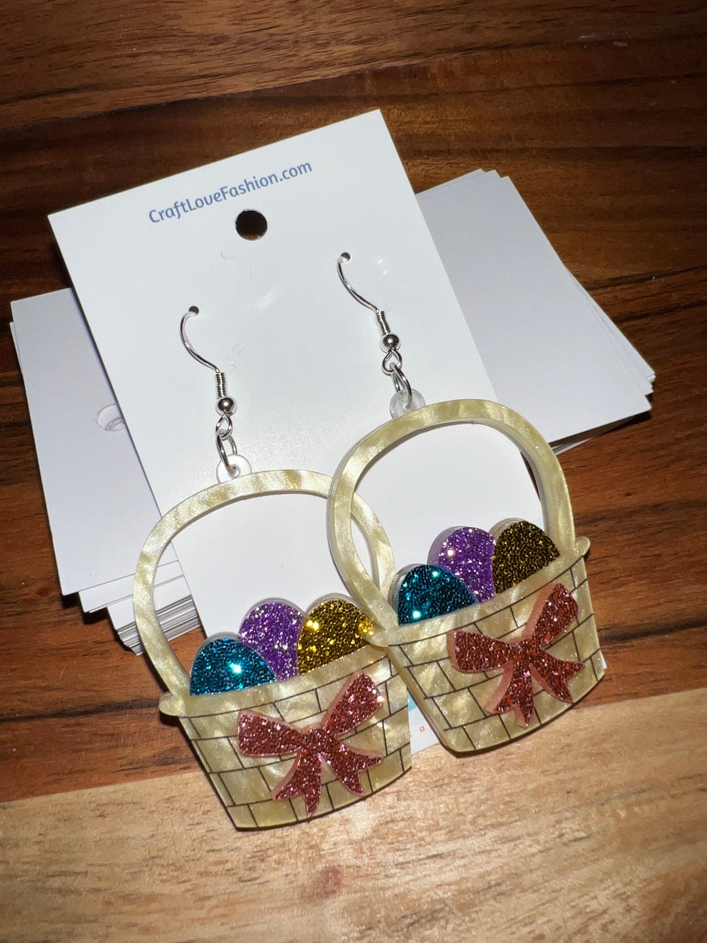 Easter Basket- Acrylic Earrings- Easter