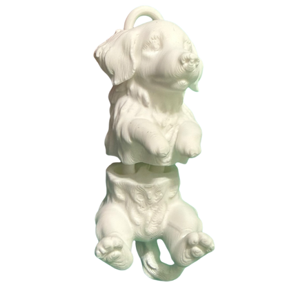 White Dog- Straw Buddy- 3D Printed