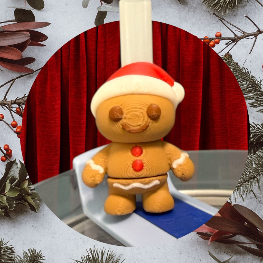 Gingerbread Man- Straw Buddy- 3D Printed