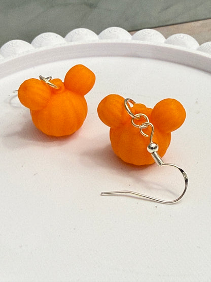 Mouse Pumpkin- 3D Printed Earrings - Halloween