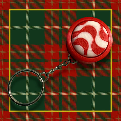 Peppermint Candy Keychain- Fidget Clicker- 3D Printed - Christmas
