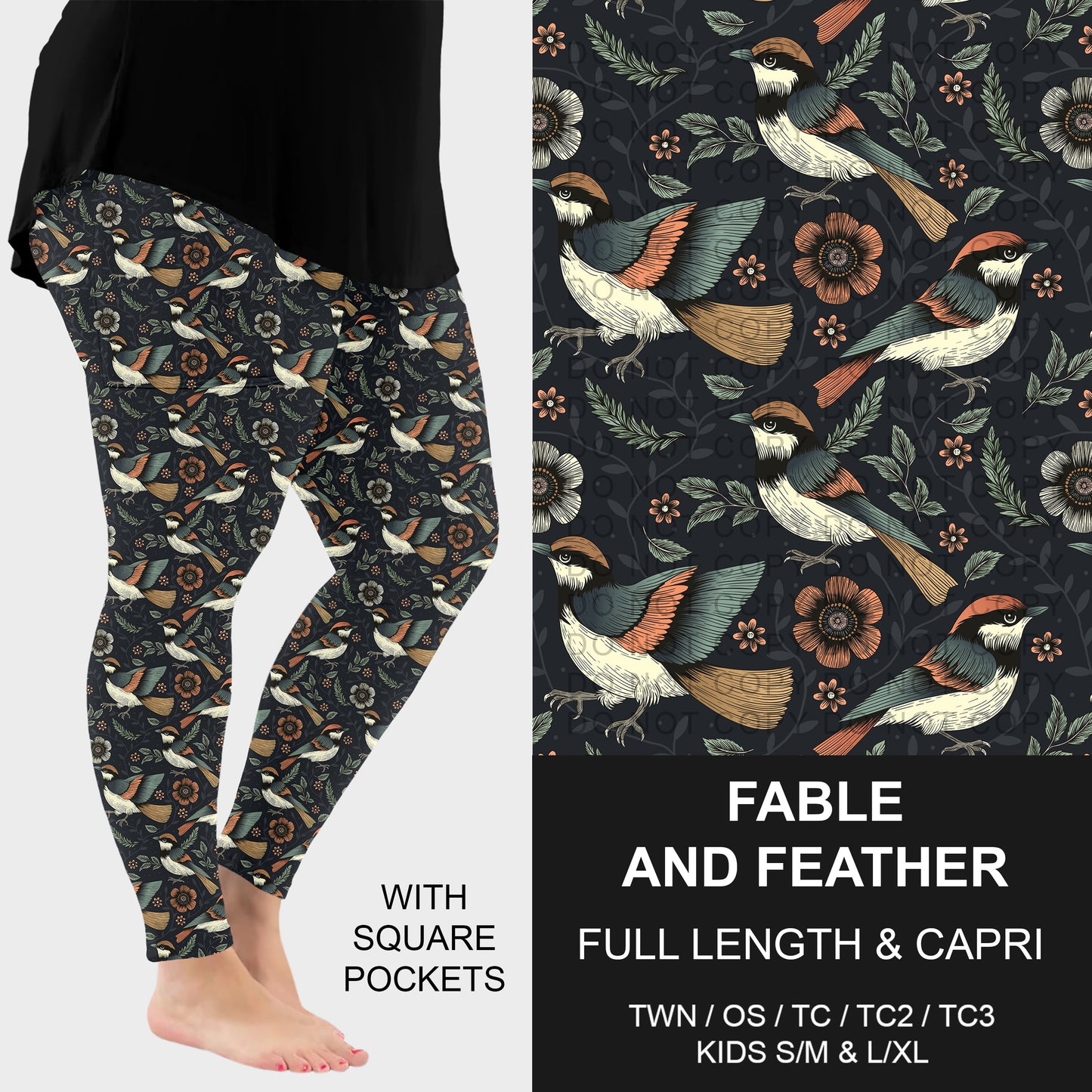 B309 - Preorder Fable and Feather Leggings w/ Pockets (Closes 8/23. ETA: late Oct.)
