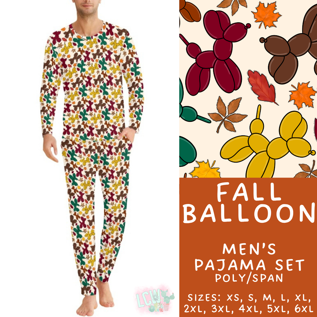 Batch #580 - Fall Family Pajamas 2 - Closes 9/4 - ETA early Nov - Fall Balloon Men's Pajama Set