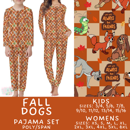 Batch #580 - Fall Family Pajamas 2 - Closes 9/4 - ETA early Nov - Fall Dogs Women's & Kid's Pajama Set