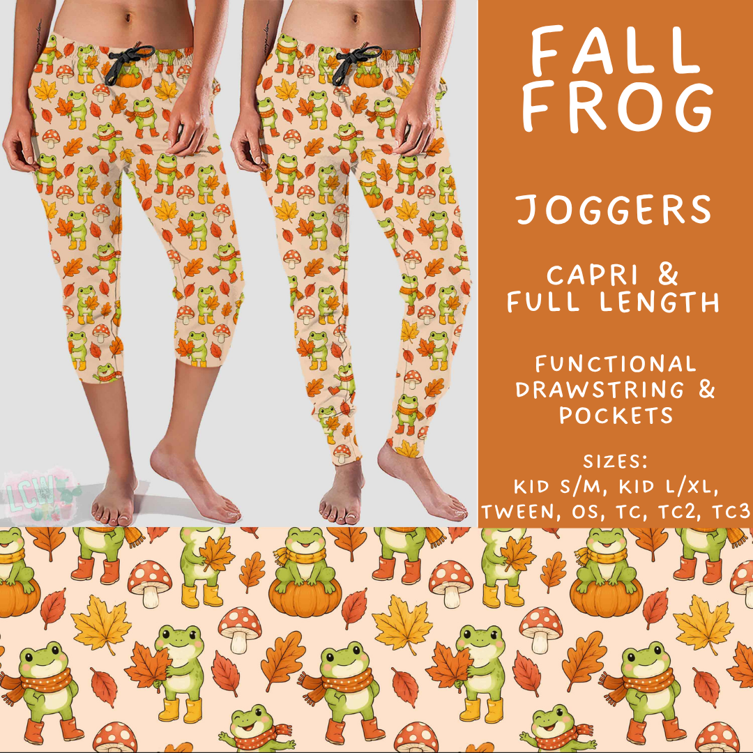 Batch #578 - July Request Run - Closes 8/31 - ETA late October - Fall Frog Full and Capri Length Joggers