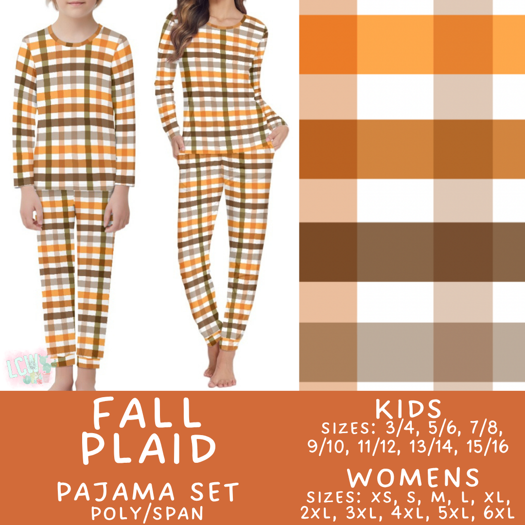 Batch #580 - Fall Family Pajamas 2 - Closes 9/4 - ETA early Nov - Fall Plaid Women's & Kid's Pajama Set