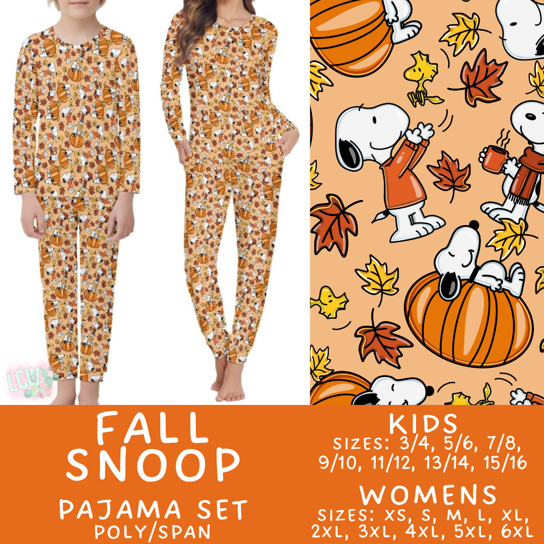 Batch #580 - Fall Family Pajamas 2 - Closes 9/4 - ETA early Nov - Fall Snoop Women's & Kid's Pajama Set
