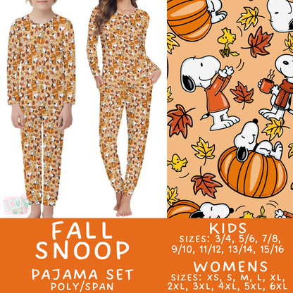 Batch #580 - Fall Family Pajamas 2 - Closes 9/4 - ETA early Nov - Fall Snoop Women's & Kid's Pajama Set