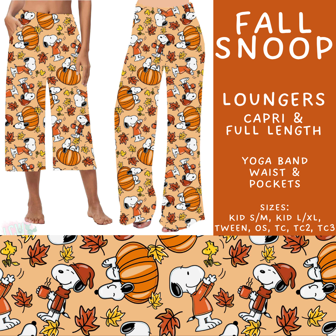 Batch #583 - Magical Character Fall - Closes 9/9 - ETA early Nov - Fall Snoop Capri and Full Length Loungers