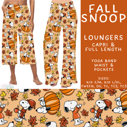 Batch #583 - Magical Character Fall - Closes 9/9 - ETA early Nov - Fall Snoop Capri and Full Length Loungers