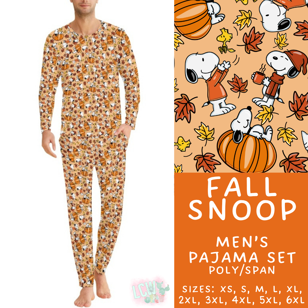 Batch #580 - Fall Family Pajamas 2 - Closes 9/4 - ETA early Nov - Fall Snoop Men's Pajama Set