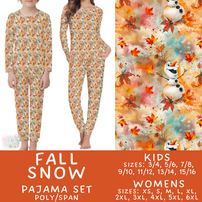 Batch #580 - Fall Family Pajamas 2 - Closes 9/4 - ETA early Nov - Fall Snow Women's & Kid's Pajama Set