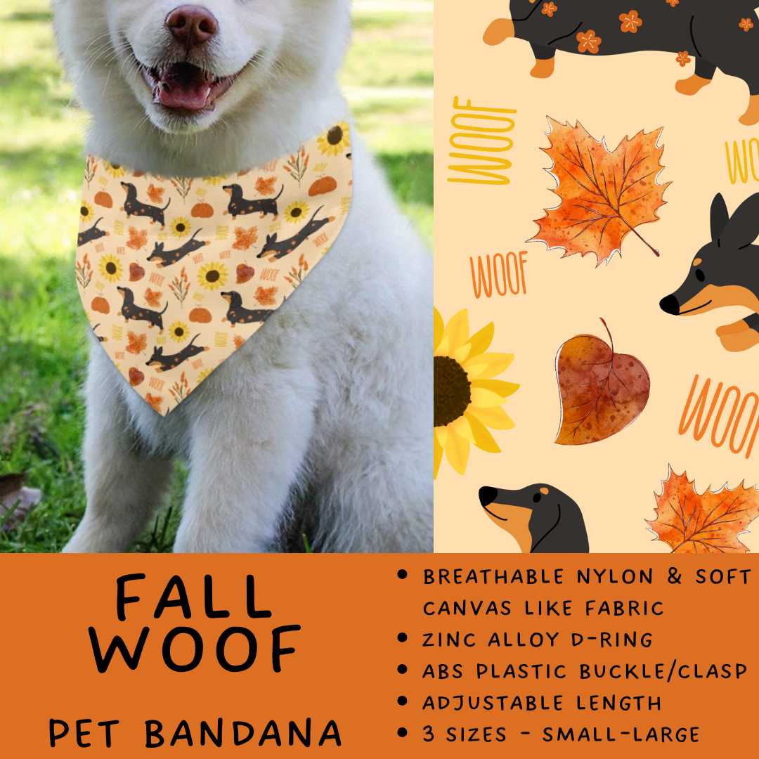 Batch #576 - Pet Gear 2 - Closes 8/28 - ETA late October - Fall Woof Pet Bandana