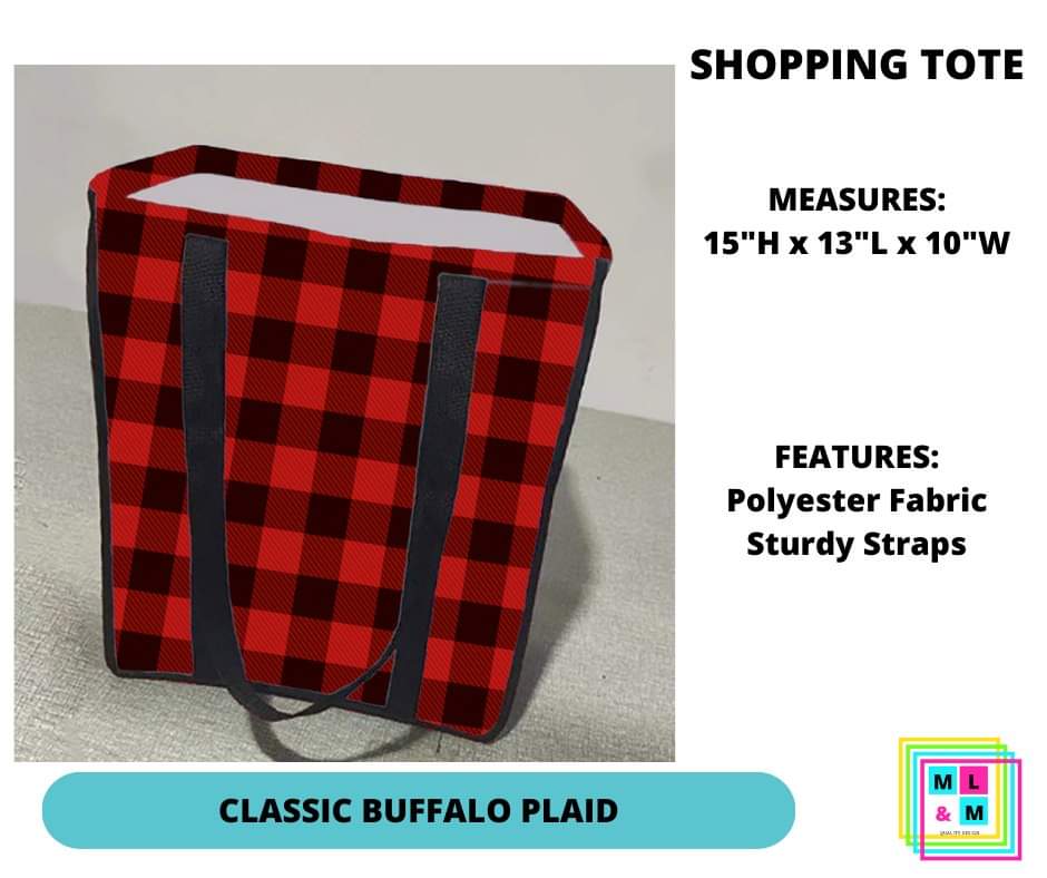 Classic Buffalo Plaid Shopping Tote