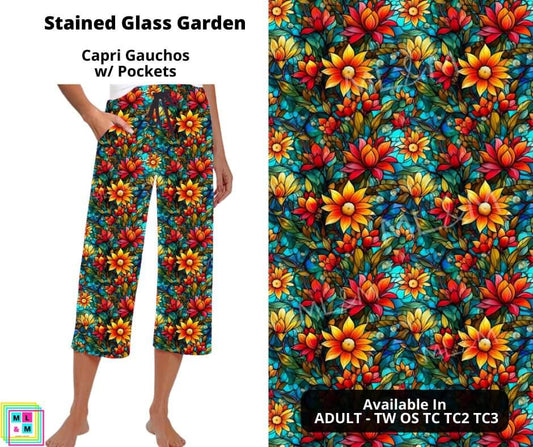 Stained Glass Garden Capri Gauchos