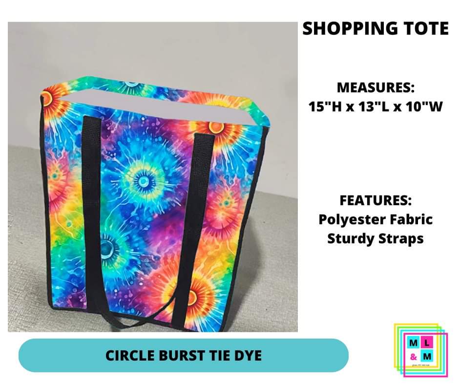 Circle Burst Tie Dye Shopping Tote