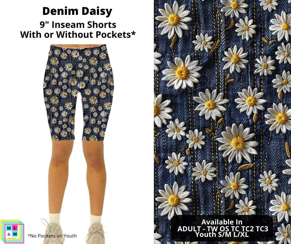 Denim Daisy Shorts w/ Pockets