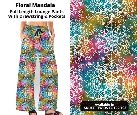 Preorder! Closes 10/24. ETA Dec. Floral Mandala Full Length Lounge Pants