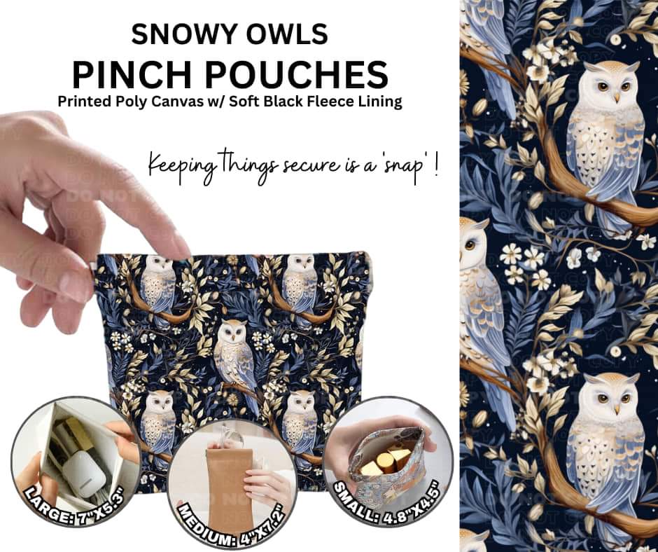 Snowy Owls Pinch Pouches