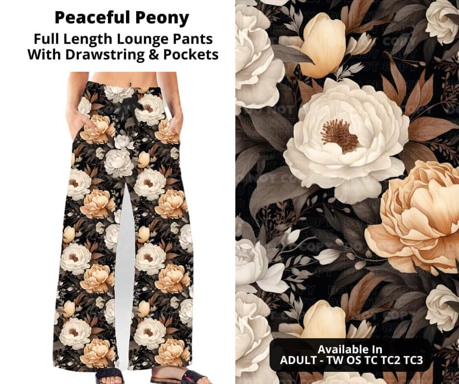 Peaceful Peony Full Length Lounge Pants