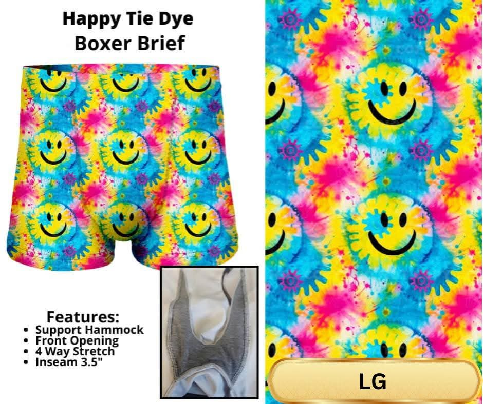 Happy Tie Dye Boxer Briefs