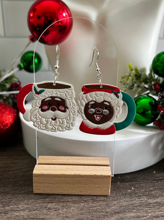 Claus Mugs- B - Merry Collection- Hook Earring