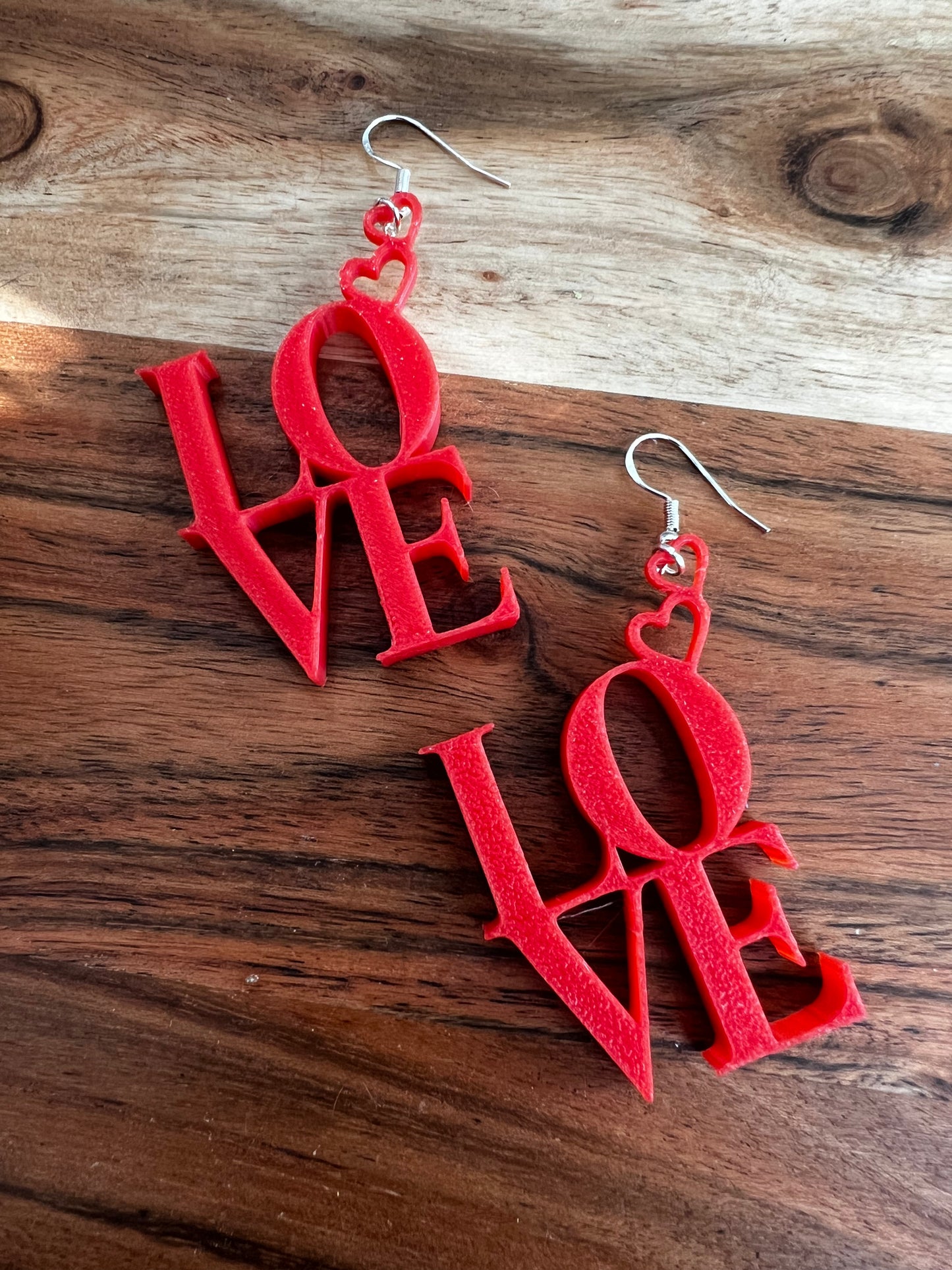 LOVE- 3D Printed Earrings