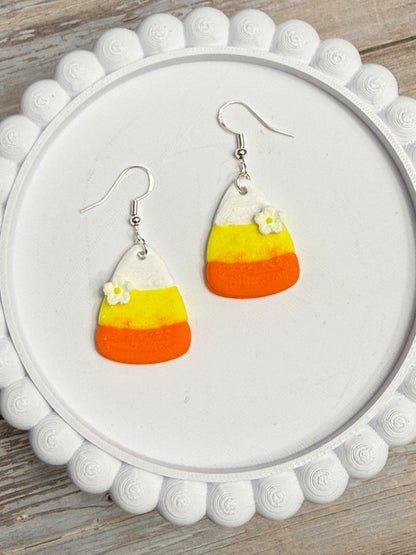 Candy Corn- 3D Printed Earrings - Halloween