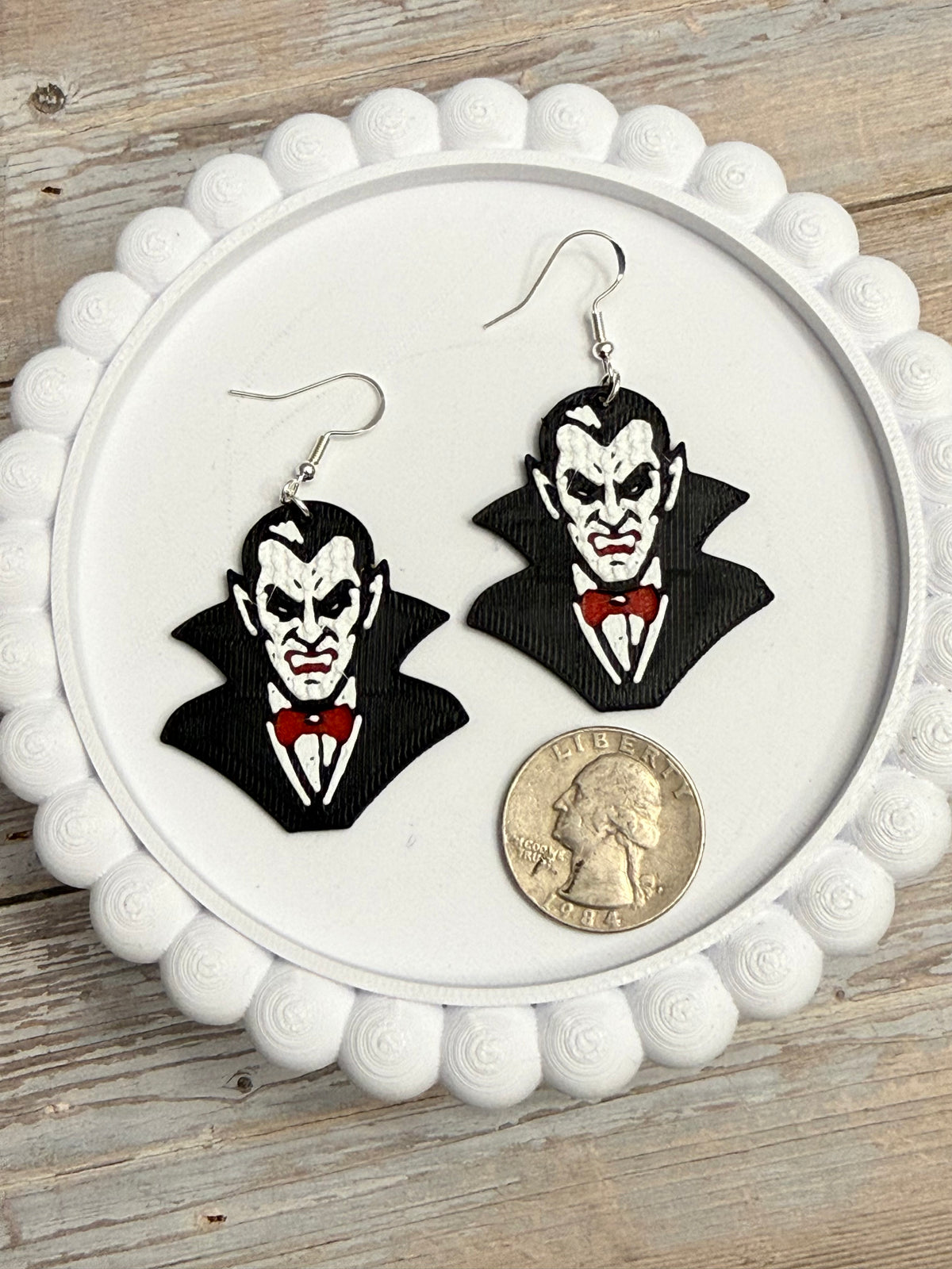 Knit Vampire- 3D Printed Earrings - Halloween