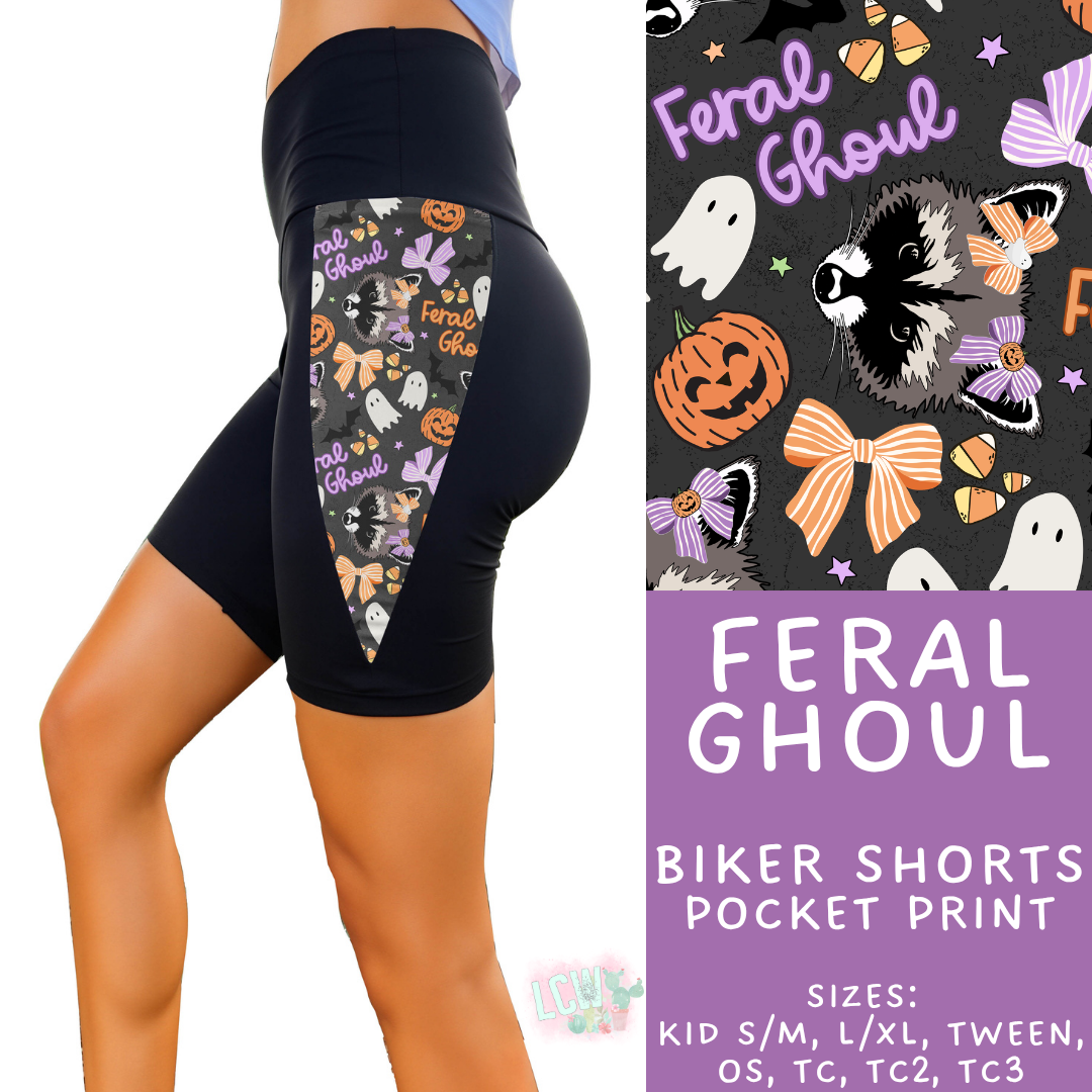 Batch #568 - Halloween Spooky Sets 3 - Closes 8/12 - ETA early October - Feral Ghoul Side Panel Biker Shorts