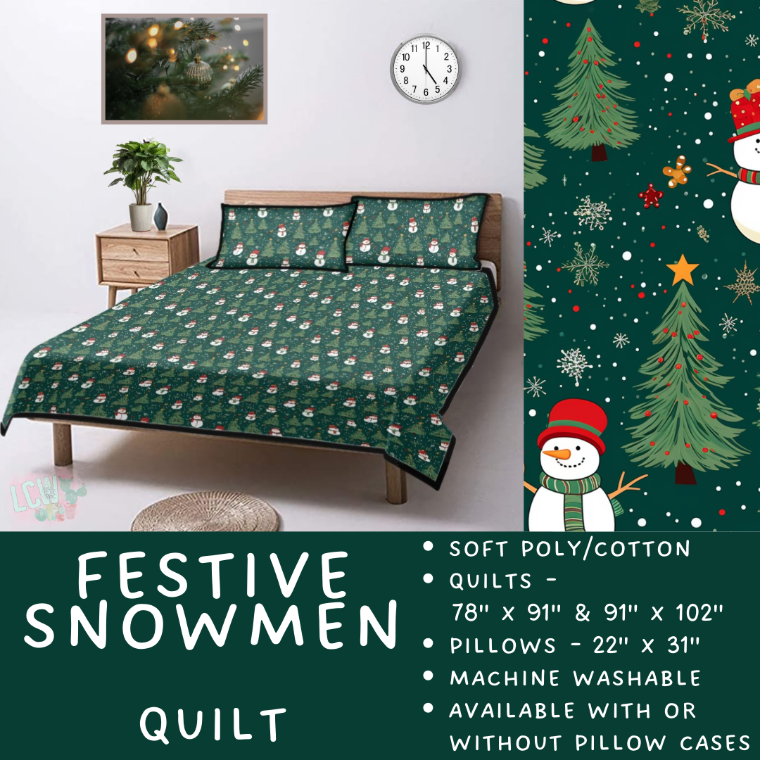 Batch  #410 - Cozy Quilts - Closes 9/10 - ETA late October - Festive Snowmen Quilt