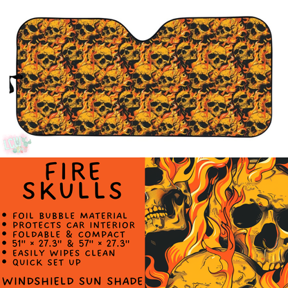 Batch #554 - Car Accessories 3 - Closes 7/10 - ETA early/mid Sept - Fire Skulls Windshield Sun Shade