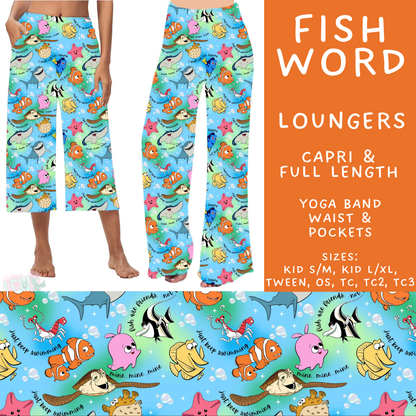 Batch #608 - Magic in Words - Closes 11/4 - ETA early Jan - Fish Word Capri and Full Length Loungers