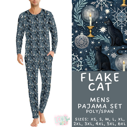 Batch #584 - Christmas Family Pajamas - Closes 9/11 - ETA mid Nov - Flake Cat Men's Pajama Set