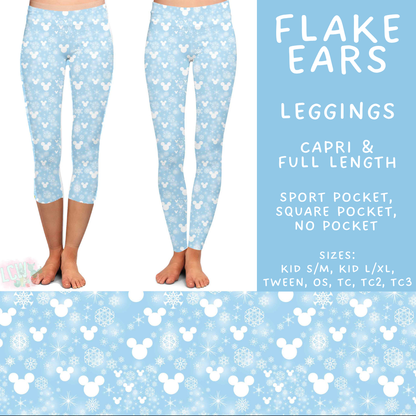 Batch #606 - Magical Character Winter - Closes 10/30 - ETA late Dec - Flake Ears Full and Capri Length Leggings